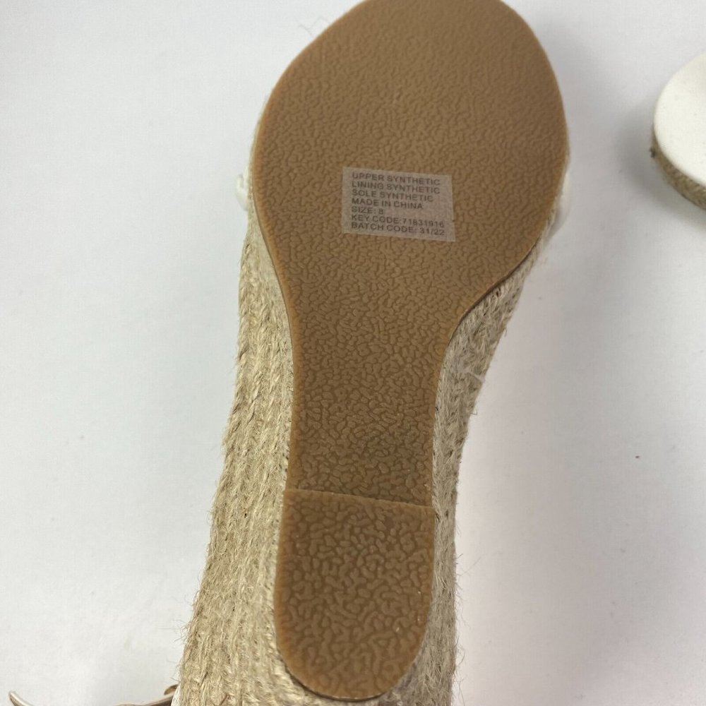 BNWOT Anko Wedges Size 8 White Braided 7cm high Strappy - Picture 8 of 10